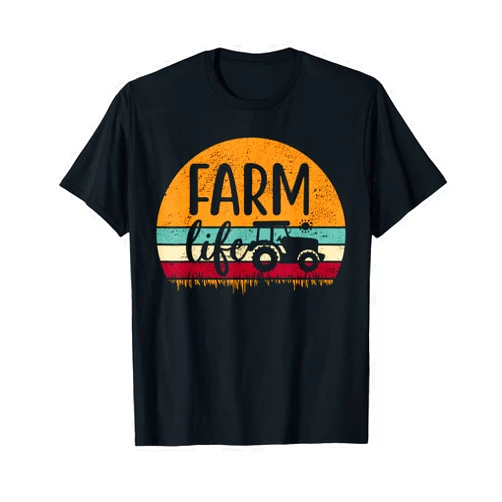 Farm House Gift Tee.Co Retro Vintage Farm Life Farming Tractor Family Farmer Gift T-Shirt
