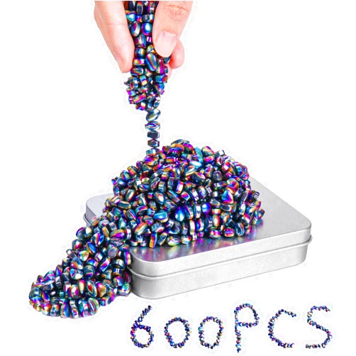 Yuzshin Magnetic Balls Desk Fidget Toys 600pcs Mini Magnet Beads Ferrite Putty for Adults for Office…