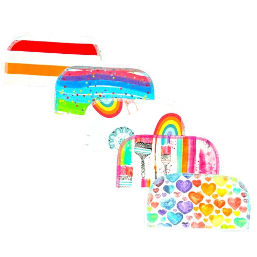 Gina's Soft Cloth Shop 2 Ply Printed Flannel 8x8 Inches Set of 5 Color Me Happy- Proudly Made in the USA!