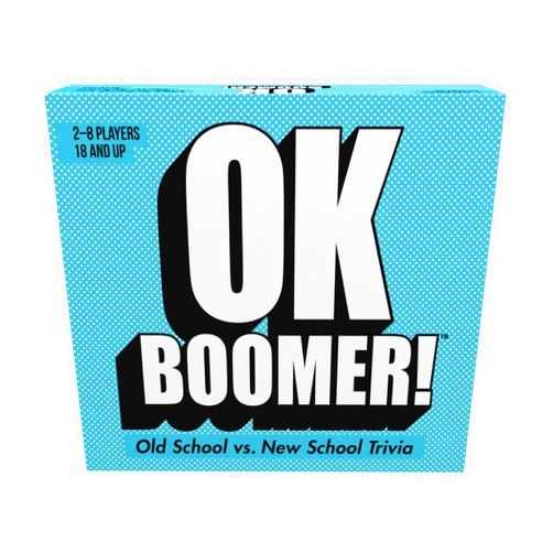 Games Adults Play OK Boomer - The Old School vs. New School Trivia Game, Blue Sky, Includes 220 Cards