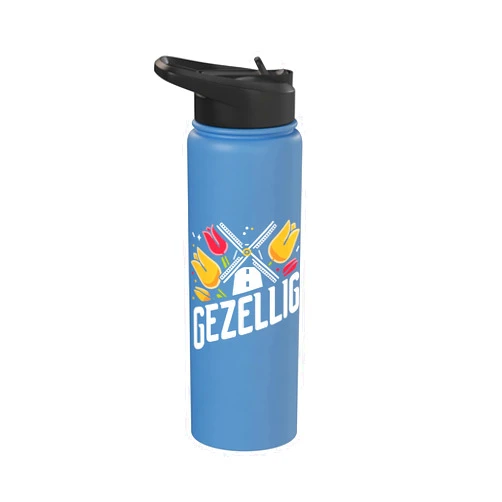 Niederländisches Sprichwort Gezellig Holland Fans Gezellig Holland Dutch Tulip Netherlands Stainless Steel Insulated Water Bottle
