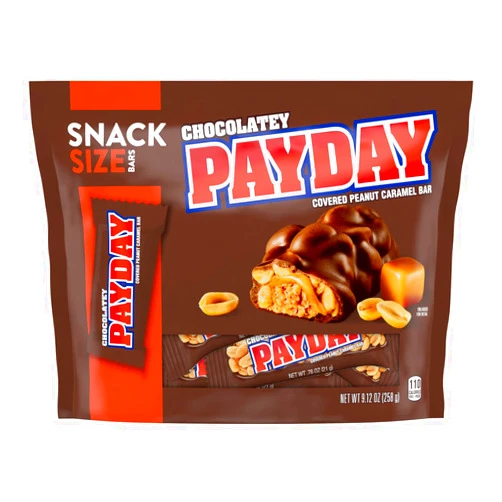 PAYDAY Chocolatey Peanut Caramel Snack Size, Candy Bag, 9.12 oz