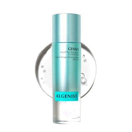 Algenist Genius Liquid Skin Resurfacing Face Toner - Gentle 2% BHA Liquid Exfoliant with Salicylic Acid & Collagen - Minimizes Pores, Firms & Smooths Fine Lines - Vegan Anti Aging Skin Care (3.4 oz)