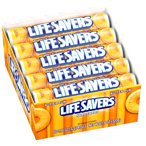 LIFE SAVERS Butter Rum Hard Candy Bulk, 1.14 ounce (20 Single Packs)
