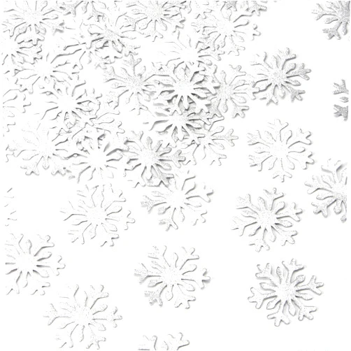 Lasting Surprise Snowflake Snow-White Party-Decorations Frozen Confetti - 100pcs Glitter Paper decor Christmas Silver Table Confetti,Winter Wonderland Birthday Party Supplies New Year Decor Lasting Surprise