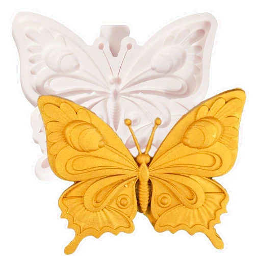 Nklbio 1 Pcs Exquisite Butterfly Fondant Moldfor Cake Decoration, Butterfly Chocolate Silicone Mold Surface Non-Stick Easy to Demould, for Baking Candy Flower Paste Dough Clay Projects Resin Pendants