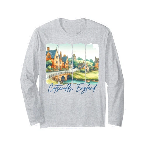 Travel To Cotswolds Exploring Adventure Cotswolds England Traveling Brushstroke Cotswolds Souvenir Long Sleeve T-Shirt