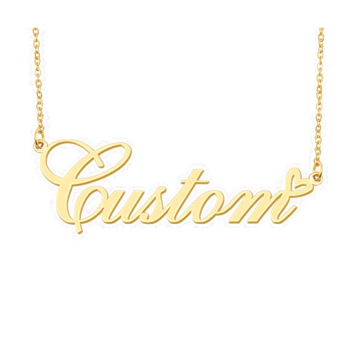 Aoloshow Personalized Heart Name Necklace Gold Custom Any Names Stainless Steel Jewelry for Womens Graduation