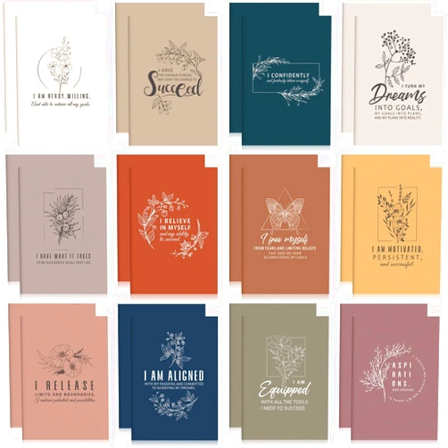 Tatuo 24 Pcs Positive Affirmation Notebooks Inspirational Quote Notebook Small Motivational Encouragement Notepads Daily Affirmations Journal for Women Men Stress Relief and Self Care Gift (Sketch)
