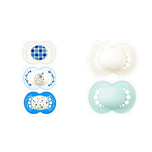 MAM Day & Night Pacifier Value Pack (1 Day & 2 Night Pacifiers), 16 Plus Months & Original Matte Pacifier (1 Sterilizing Pacifier Case), 6 Plus Months
