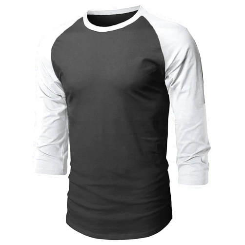 Hat and Beyond Mens Raglan 3/4 Sleeves T Shirts Slim Fit Plain Baseball Jersey