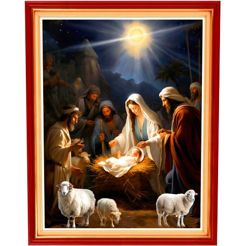 Dooxvey Cross Stitch Kits for Adults Stamped Full Range of Embroidery Starter Kits for Beginners 11CT Printed Cross Stitch Patterns Needlepoint Kits Stamped Cross Stitch-Nativity 16x20 inch