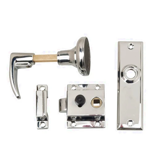 Perko 1028DP0CHR Reverse-Bevel Rim Latch Set with Box Strike