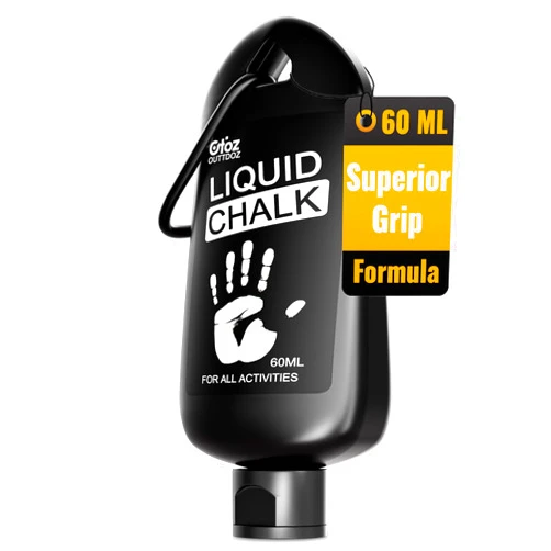 OUTTDOZ 60ML Superior Grip Liquid Chalk Mess-Free Gym Chalk for Weightlifting, Gymnastics, Rock Climbing, Dancing, Dries in Seconds. Package May Vary.