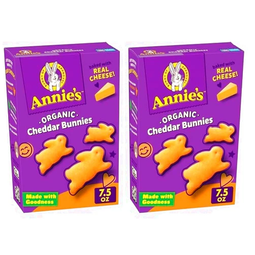Annie’s Annie's Organic Cheddar Bunnies Baked Snack Crackers, 7.5 oz. (Pack of 2)