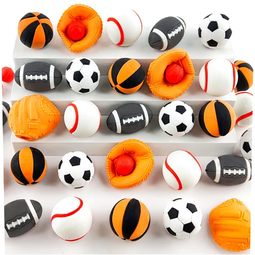 Satomoto 30 pcs Balls Erasers for Kids Classroom Prizes，Puzzle Erasers 3D Take Apart Football Pencil Erasers for Kids Classroom Prizes, Class Treasure Box,Game Rewards,Party Favors