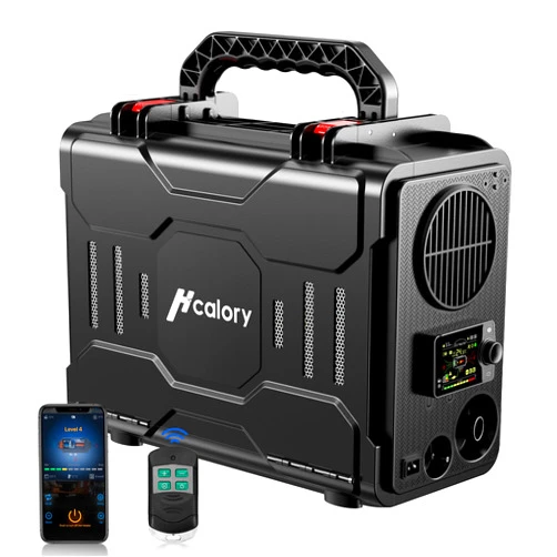 HCALORY 12V Portable Diesel Air Heater, 5KW All-in-One Diesel Parking Heater, Parking Bunk Heater with Bluetooth APP Control and LCD Monitor for Car Trucks Boat Bus RV Motor-Homes and camper