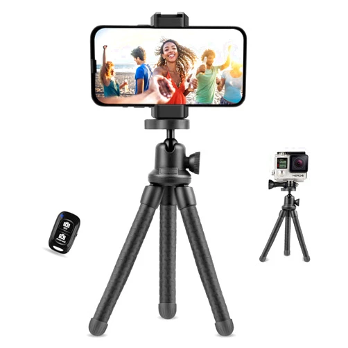 UBeesize Phone Tripod, UBeesize 12 Inch Flexible Cell Phone Tripod Stand Holder with Wireless Remote Shutter & Universal Phone Mount, Compatible with Smartphone/DSLR/GoPro Camera