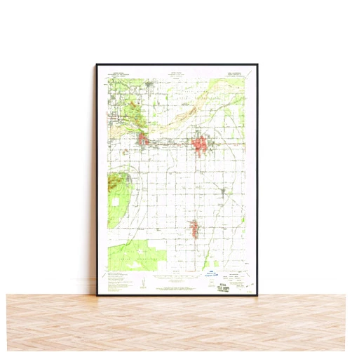 MG Global Wrapped Gift | Historical Poster of Mesa 1952 Gila River Indian Reservation Tempe Scottsdale Guadulupe Chandler Arizona | 11x17 12x18 16x24 24x36 Unframed Print Wall Art | Vintage Home Decor