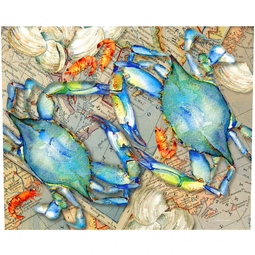 Heritage Puzzle Inc. Heritage Puzzle Blue Crab Bounty – 1000 Pieces Jigsaw Puzzles for Adults by Barb Tourtillotte - Size 30“ x 24
