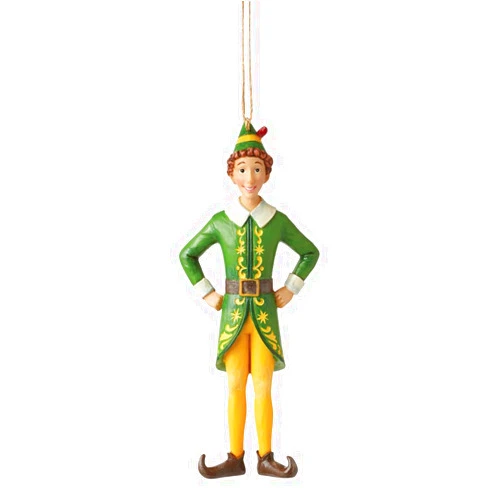 Enesco Elf by Jim Shore Buddy Classic Pose Hanging Ornament, 5.71 Inch, Multicolor