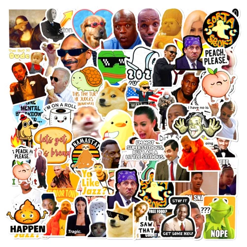 Debinolo 156pcs Funny Meme Vinyl Stickers Pack, Vine Stickers for Laptop, iPhone, Water Bottles, Computer, and Hydro Flask, DIY Decor for Bumper Wall (Meme)