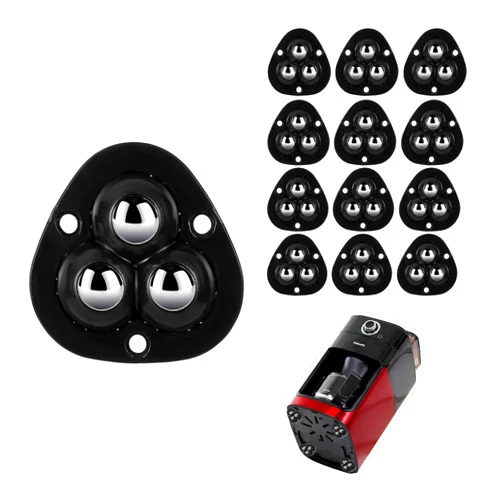 Wuher 12 PCS Small Appliance Casters Wheels Sticky Swivel Pulleys Mini Self Adhesive Universal Wheel 360 Degree Rotation Storage Box Furniture Bins Bottom Trash Can Kitchen Appliances Caster (Black)