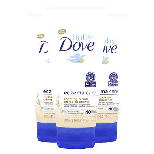 Baby Dove Soothing Cream Lotion To Soothe Delicate Skin Eczema Care No Artificial Perfume or Color, Paraben & Phthalate Free,5.1 Ounce (Pack of 3)
