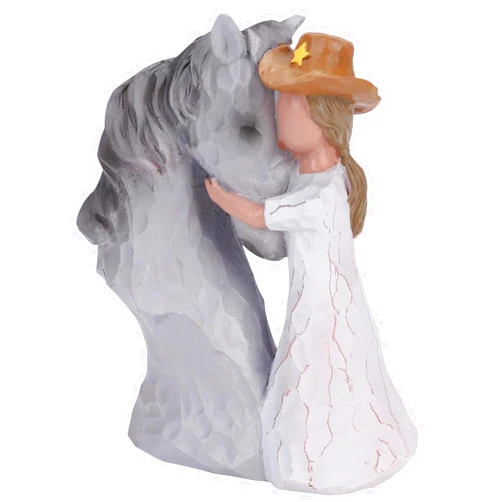 Pop Your Dream Horse Figurine Gifts for Girls Women, Cowgirls Horse Lover Gift, Girl Embracing Horse Statue, Sculpted Hand-Painted Horse Memorial Keepsake Gifts for Birthday, Christmas, Thanksgiving