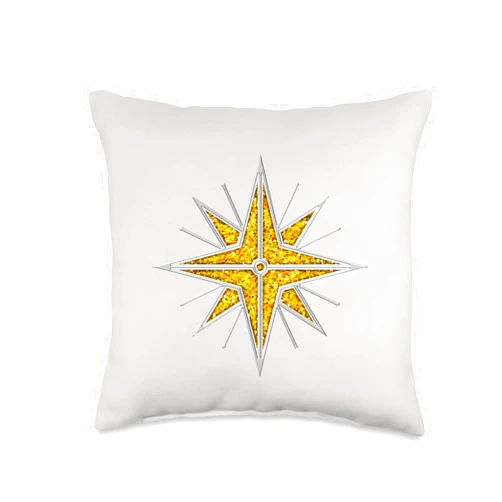 Magic symbols signs and runes by Anne Mathiasz Star of the elves, elves coat of arms, crest, badge, fantasy Throw Pillow
