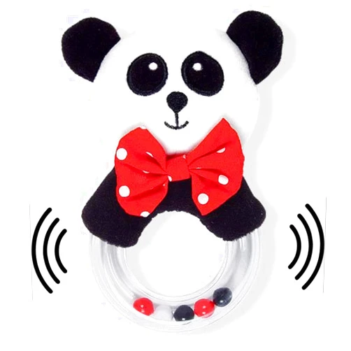 Genius Baby Toys Baby Rattle in High-Contrast Black, White, Red - 5