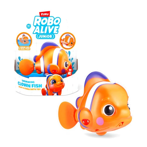Robo Alive Junior Little Fish Battery-Powered Baby Fish Bath Toy by ZURU Bathtub Water Toys with Batteries, Orange Fish