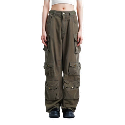 Aelfric Eden Cargo Pants Women Wide Leg Pants Woman Vintage Multi-Pocket Casual Pants Streetwear Baggy Y2K Cargo Pants