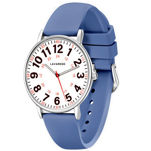Bomieux Nurse Watch for Nurses Doctors Women Men,Waterproof Analog Watches with Luminous Dial and Japanese Quartz Movement,Easy to Read Military Time Watch with Second Hand, 12/24 Hours,Silicone Band