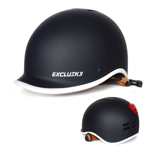 Exclusky Bike Helmet for Men Women,Adult Bike Helmet with USB Rechargeable Rear Light Adjustable Bicycle Cycling Helmets Urban Commuter Helmet Scooter Skate Helmet Size 56-61cm