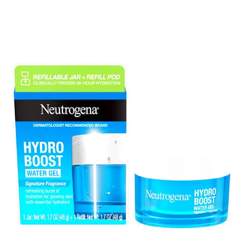 Neutrogena Hydro Boost Water Gel Face Moisturizer Starter Kit, includes Refillable Jar + Refill Pod, with Hyaluronic Acid for a Burst of Hydration & Dewy Skin, 1.7 oz Each