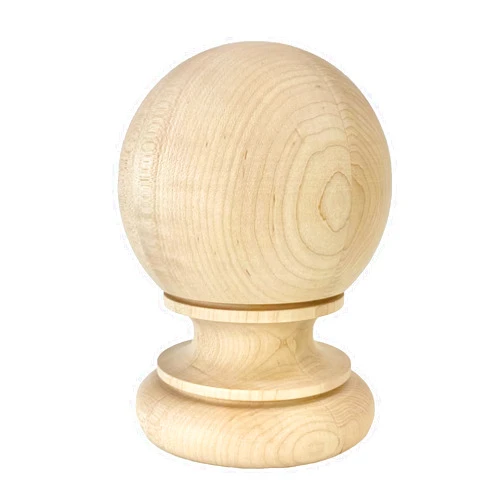 Highland Manor Wood Products Large Kline Ball Hard Maple Wood Finial - 7
