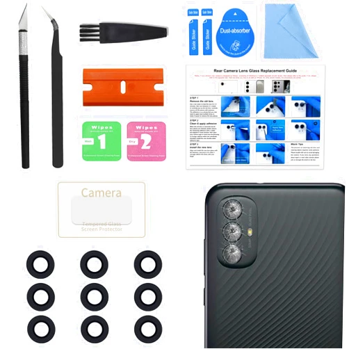 BATLABB 3 Pack for Moto G Power 2022 Back Rear Camera Lens Glass Replacement, Cellphone Back Camera Lens with Lens Protector XT2165, Included Instruction Manual, Toolkit