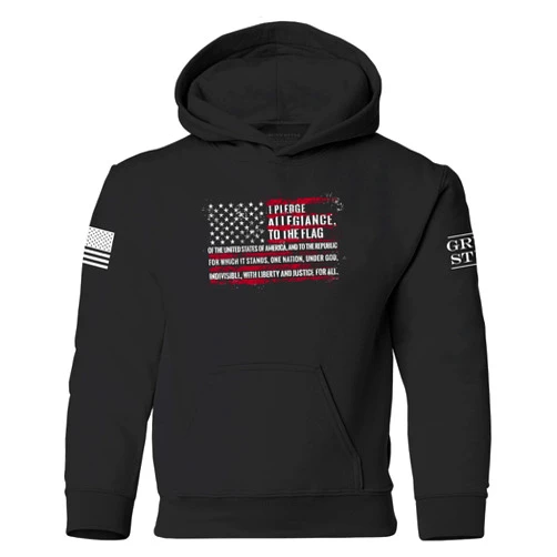 Grunt Style Pledge Unisex Youth Hoodie (Large, Black)