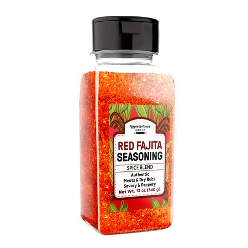 Unpretentious Red Fajita Seasoning, 12 oz, Spice Blend, Peppery & Savory, Fajitas & Tacos
