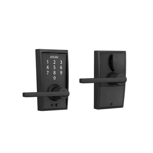 Schlage FE695 CEN 622 LAT Touch Century Lock with Latitude Lever, Electronic Keyless Entry Lock, Matte Black