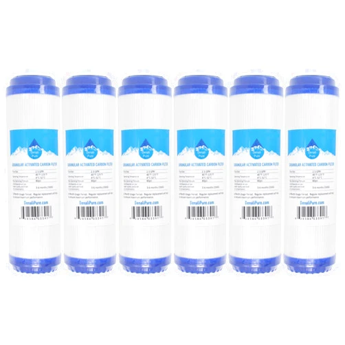 Denali Pure 6-Pack Replacement for Aqua Pure AP101T Granular Activated Carbon Filter - Universal 10-inch Cartridge Compatible with Aqua Pure AP101T Whole House Water Filter Brand