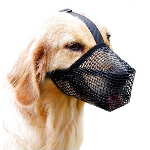 TANDD Dog Muzzle, Soft Mesh Dog Mouth Cover with Adjustable Strap for Grooming Biting Chewing Barking Training (S)