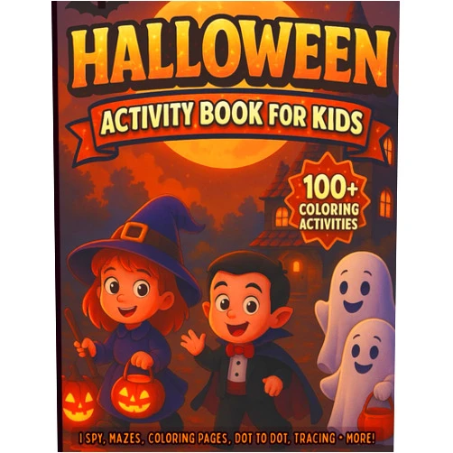 Brenda Sanders Halloween Activity Book for Kids: Over 100 Fun Puzzles, Mazes, Coloring Pages, Dot to Dot, Tracing & More: Educational Halloween Activities for Ages ... Matching, Counting & Creative Screen-Free Fun