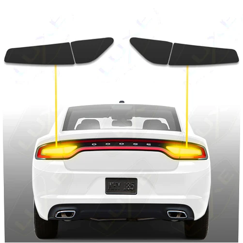 Luxe Auto Concepts Tail Light Tint Kit for 2015-2023 Dodge Charger- Dark Smoke Gloss | Exact Cut Vinyl Overlays | Tinted Dry Application Luxe LightWrap Film with Air Release Technology