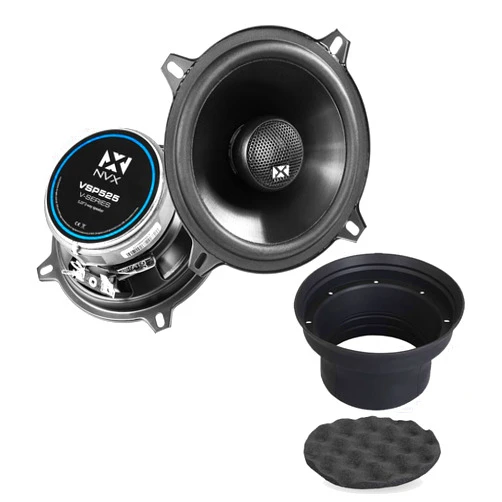 NVX V-Series 2-Way Coaxial Speaker Bundle: VSP525 with Foldable Silicone Baffle - Enhanced Audio Performance and Speaker Protection for Your Ride!