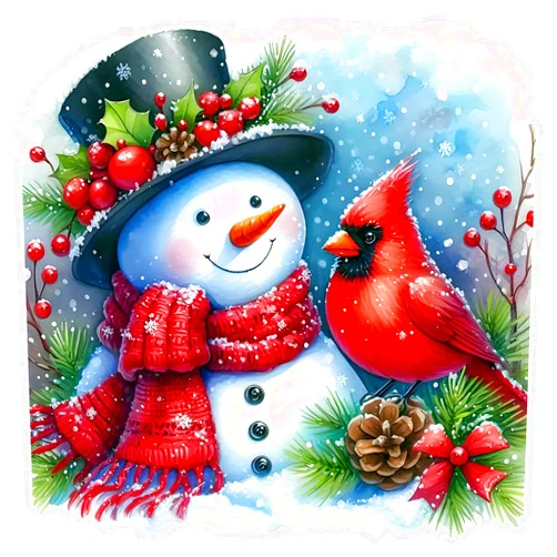 AMORARS Cardinal Diamond Painting Kit for Adults, 5D Snowman Diamond Art Beginners - DIY Full Diamond Dot Gem Art Paintings, Suitable Gifts, and Home Decoration Crafts, 12x12Inch