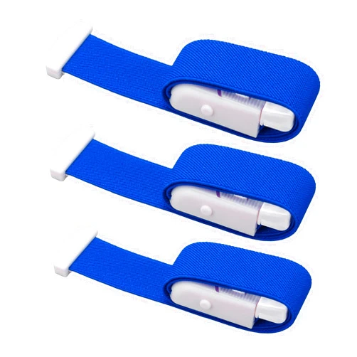 ZAWELIYO 3PCS High Elasticity One Handed Tourniquet Quick Control & Life Saving Easy to Use, Composite Buckle for Outdoor Activities (Blue)
