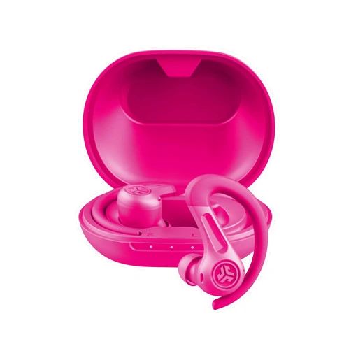 JLab JBuds Sport ANC 4 True Wireless Bluetooth Earbuds + Charging Case, Pink, Swipe + Touch Controls, Hybrid Active Noise Cancelation, Multipoint Connect, Customized Settings App