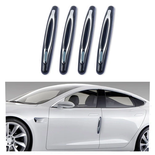 Carleef 4PCS Car Door Edge Guards,Anti-Scratch Car Door Protector Trim Strip with Self Adhesive for Car Decor,Universal Exterior Car Accessories Door Guards for Cars Trucks SUVs (Black)